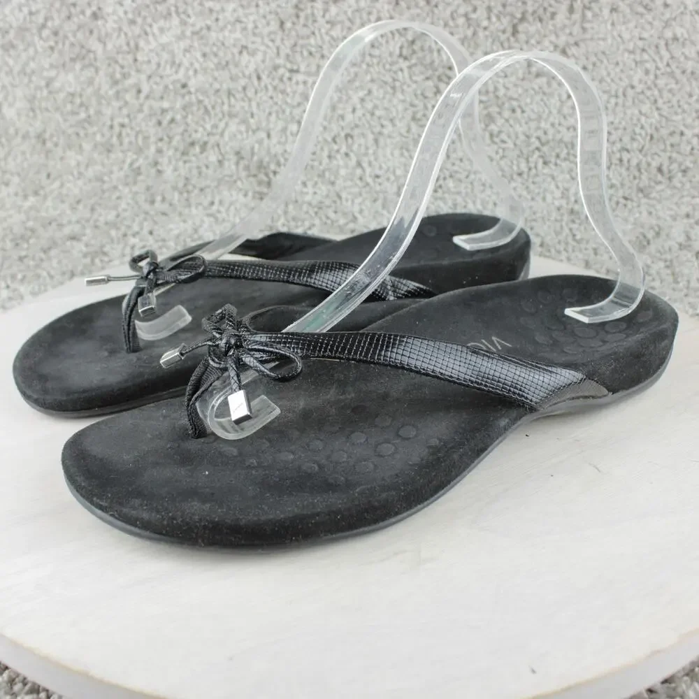 Vionic Bella II Black Lizard Print Bow Orthotic Sandals Womens 9 - Picture 3 of 7